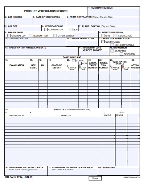 Download Fillable dd Form 1714