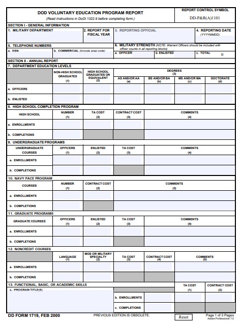 Download Fillable dd Form 1719