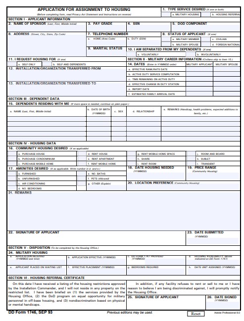 Download Fillable dd Form 1746