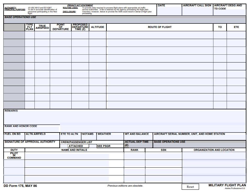 Download Fillable dd Form 175
