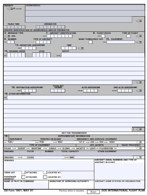 Download Fillable dd Form 1801
