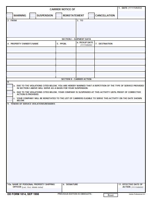 Download Fillable dd Form 1814