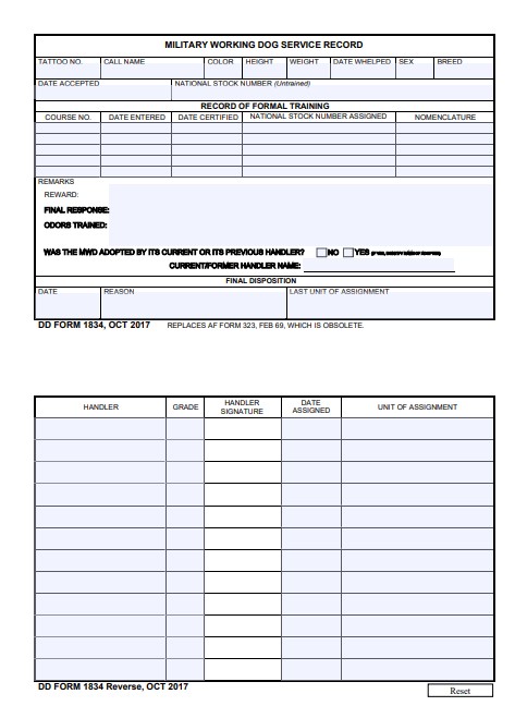 Download Fillable dd Form 1834