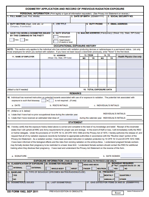 Download Fillable dd Form 1952