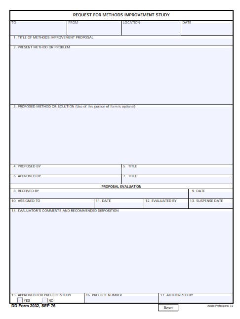 Download Fillable dd Form 2032