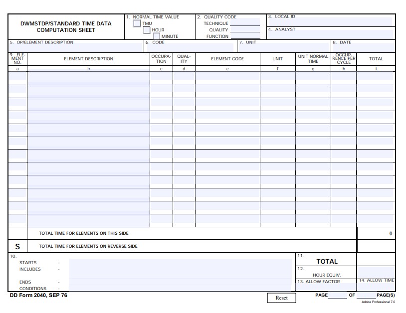 Download Fillable dd Form 2040