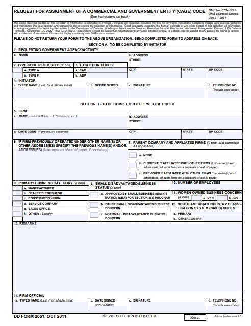 Download Fillable dd Form 2051