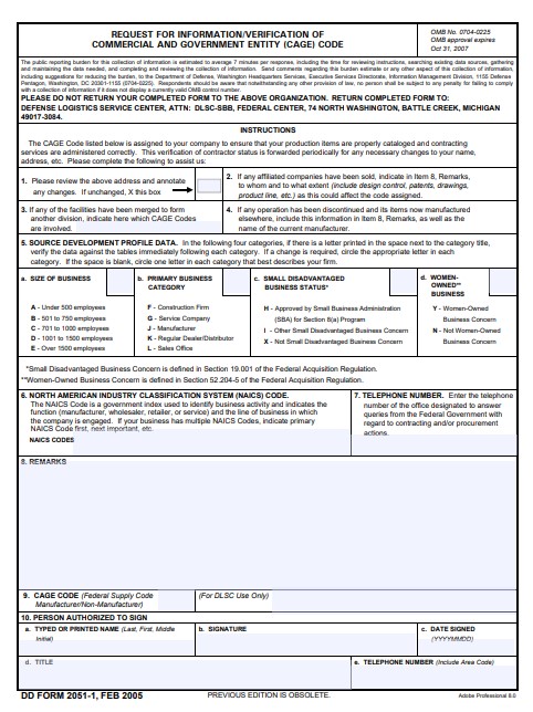 Download Fillable dd Form 2051-1