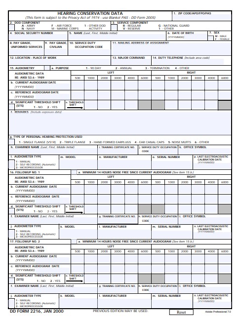 Download Fillable dd Form 2216
