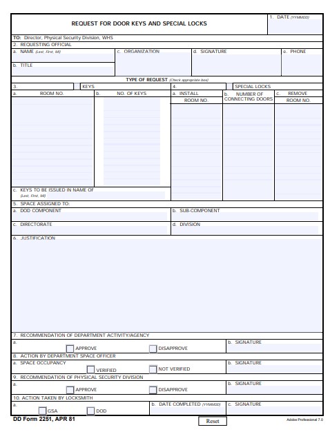 Download Fillable dd Form 2251
