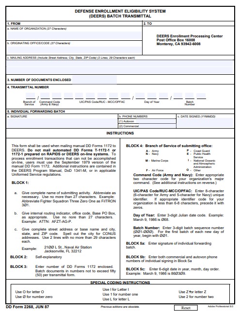 Download Fillable dd Form 2268