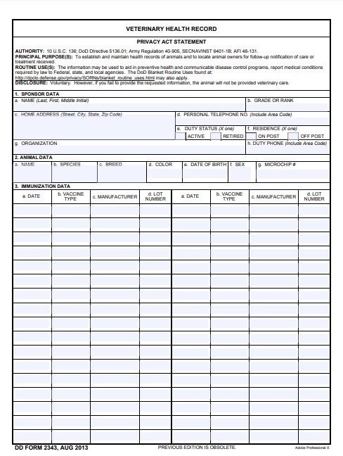 Download Fillable dd Form 2343