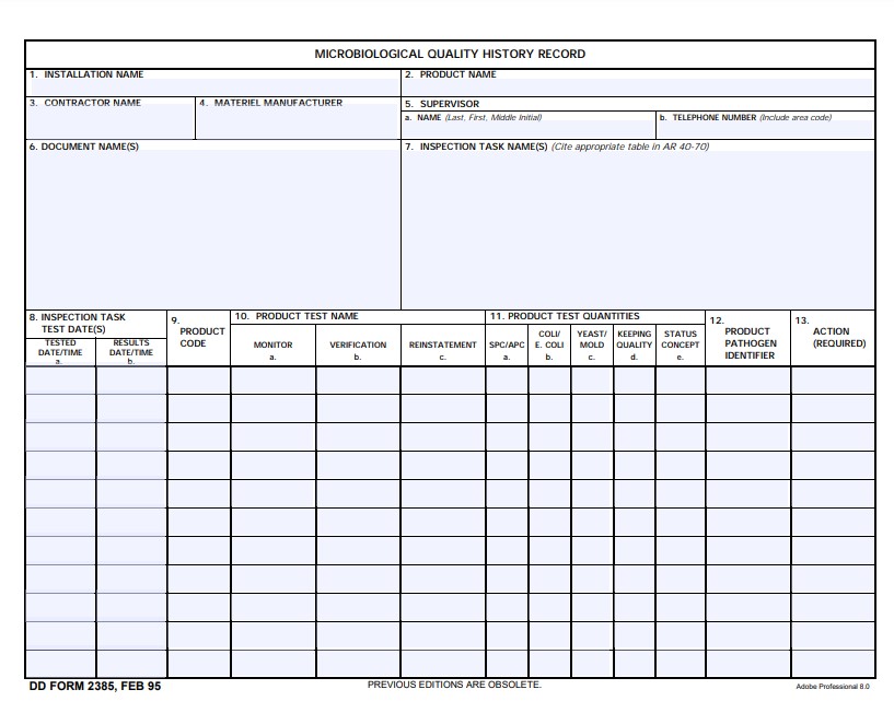 Download Fillable dd Form 2385