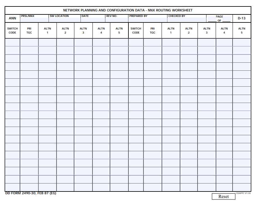 Download Fillable dd Form 2490-30