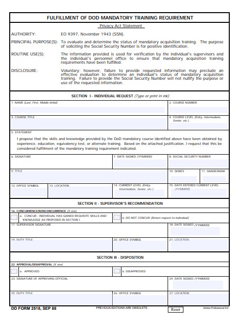 Download Fillable dd Form 2518