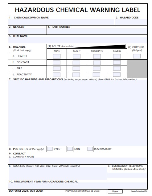 Download Fillable dd Form 2521