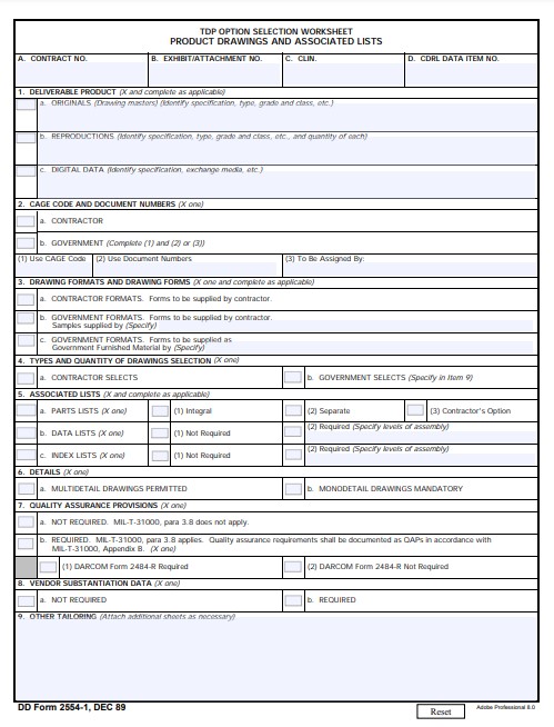 Download Fillable dd Form 2554-1