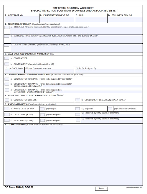 Download Fillable dd Form 2554-5