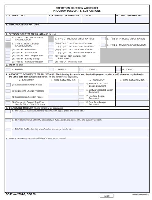 Download Fillable dd Form 2554-8
