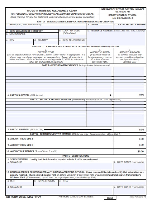 Download Fillable dd Form 2556