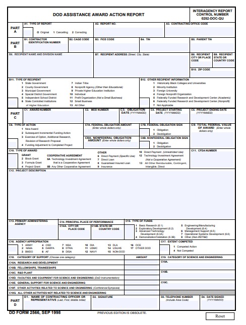 Download Fillable dd Form 2566