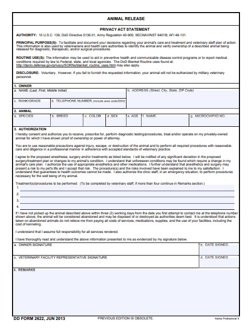Download Fillable dd Form 2622