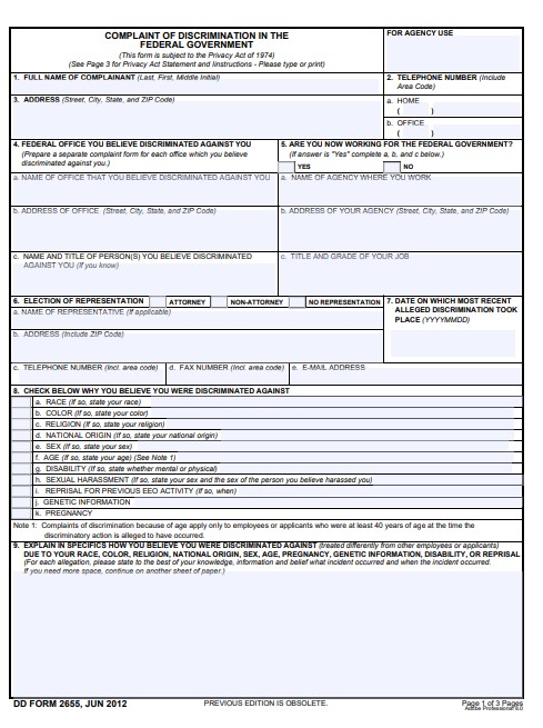 Download Fillable dd Form 2655