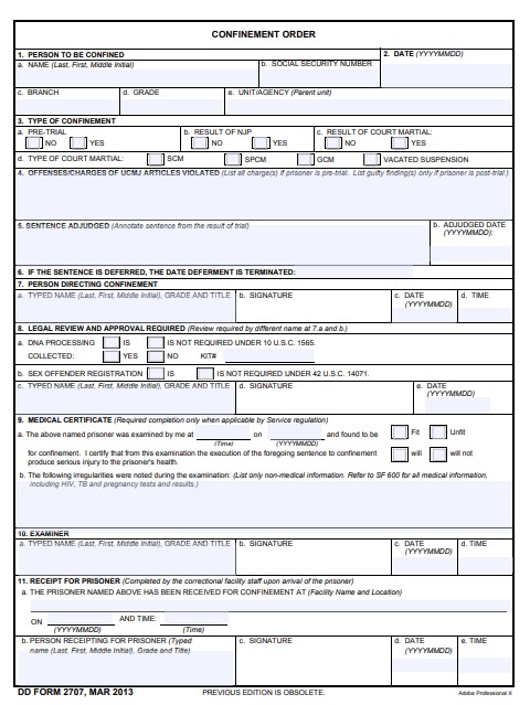 Download Fillable dd Form 2707