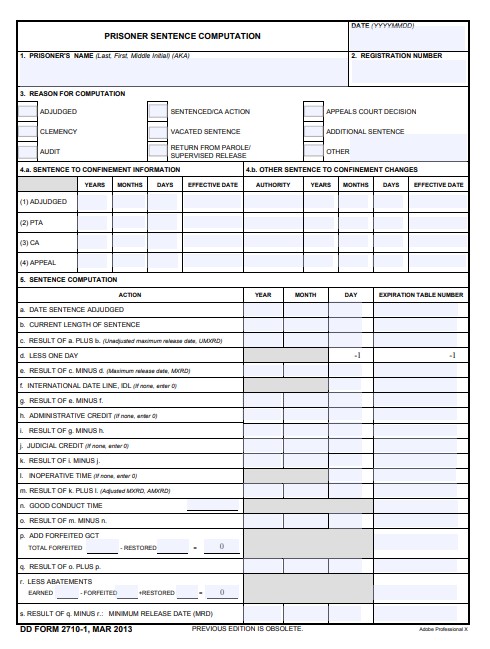 Download Fillable dd Form 2710-1