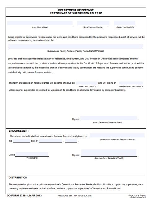 Download Fillable dd Form 2716-1
