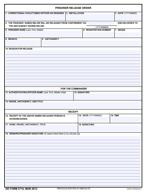 Download Fillable dd Form 2718