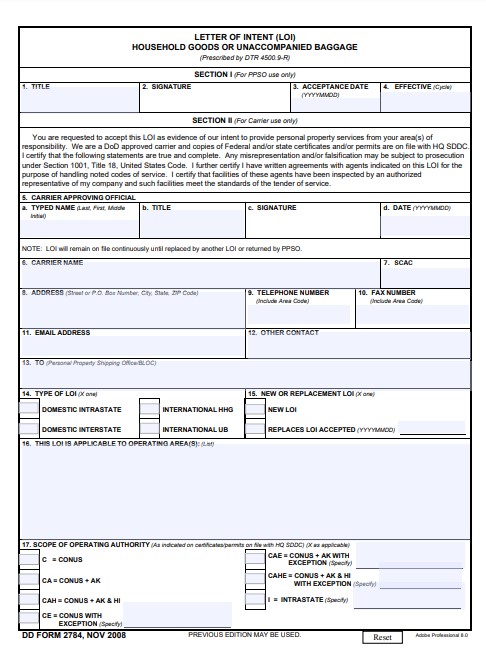 Download Fillable dd Form 2784