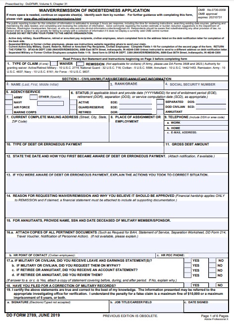 Download Fillable dd Form 2789