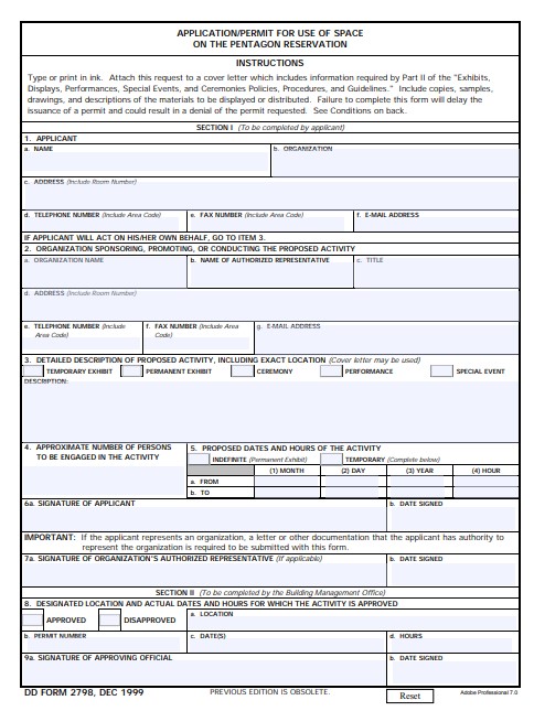 Download Fillable dd Form 2798