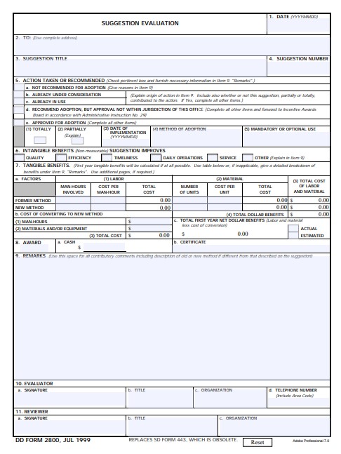 Download Fillable dd Form 2800