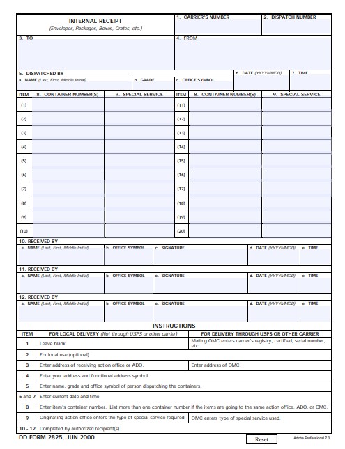 Download Fillable dd Form 2825