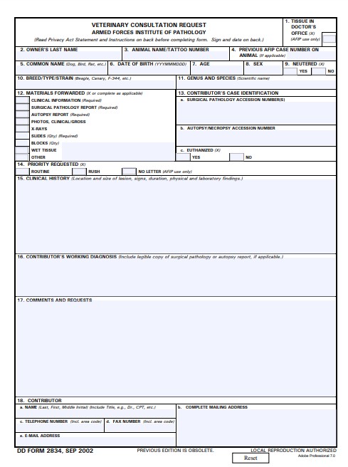 Download Fillable dd Form 2834