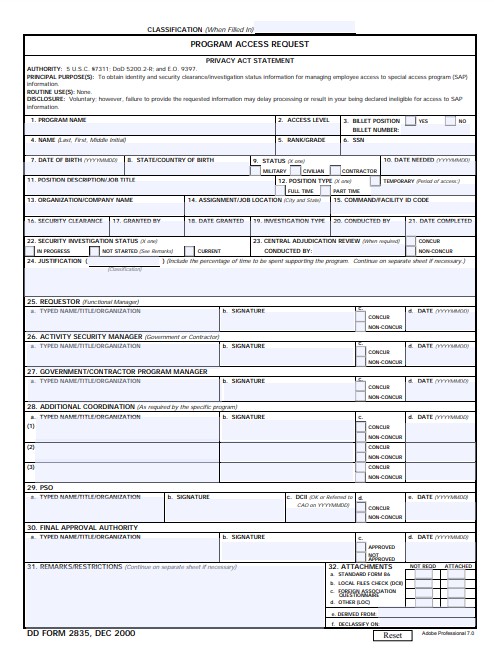Download Fillable dd Form 2835