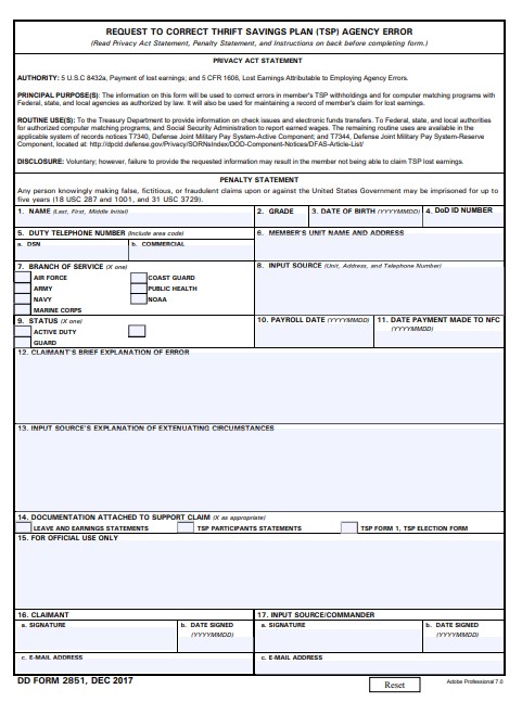 Download Fillable dd Form 2851
