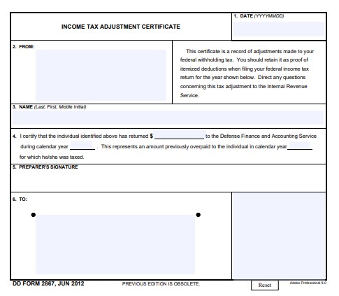 Download Fillable dd Form 2867