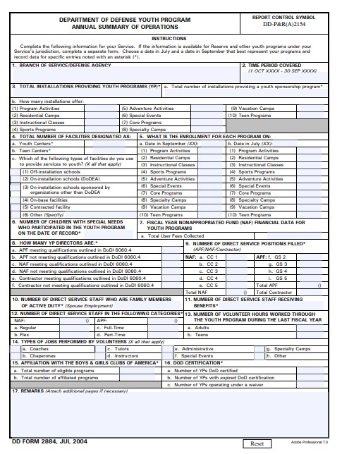 Download Fillable dd Form 2884