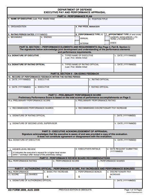 Download Fillable dd Form 2899