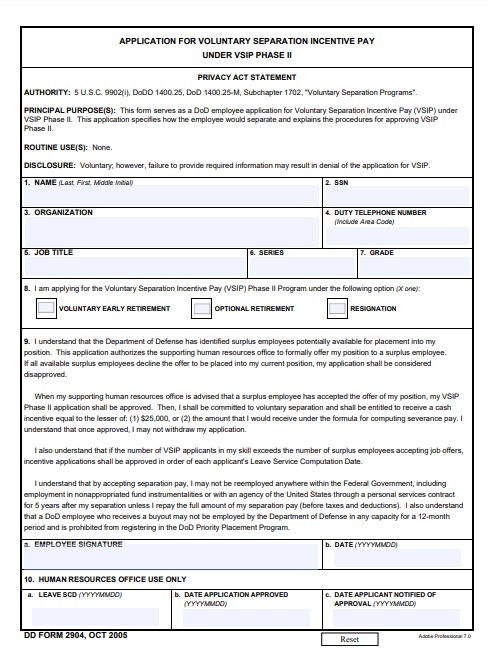 Download Fillable dd Form 2904