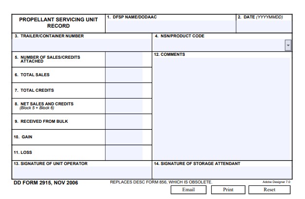 Download Fillable dd Form 2915