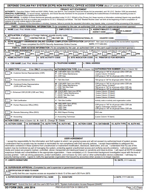 Download Fillable dd Form 2929