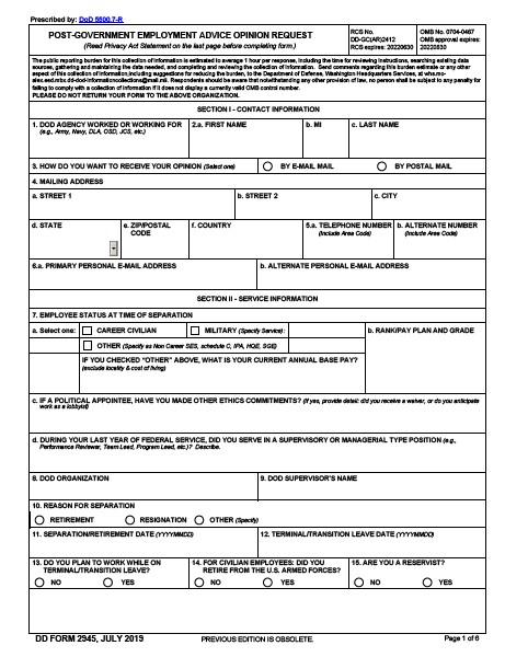 Download Fillable dd Form 2945