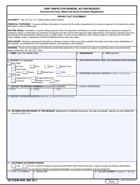 Download Fillable dd Form 2949