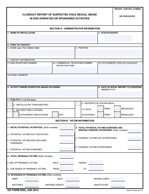 Download Fillable dd Form 2952