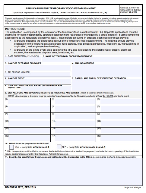 Download Fillable dd Form 2970