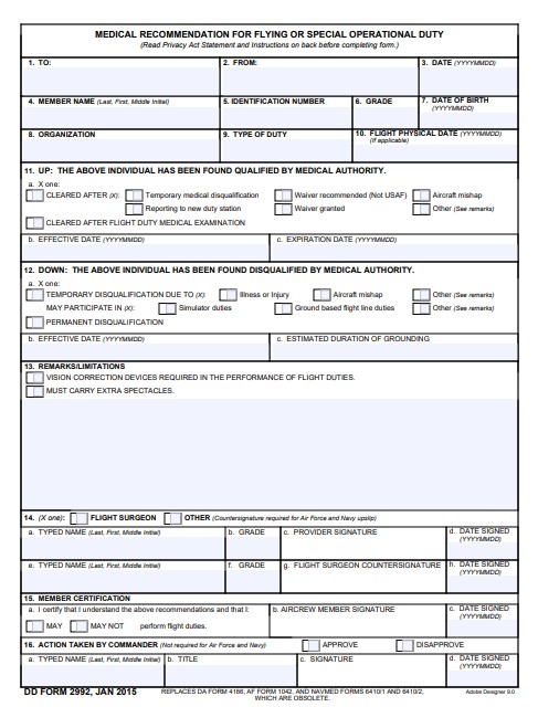 Download Fillable dd Form 2992